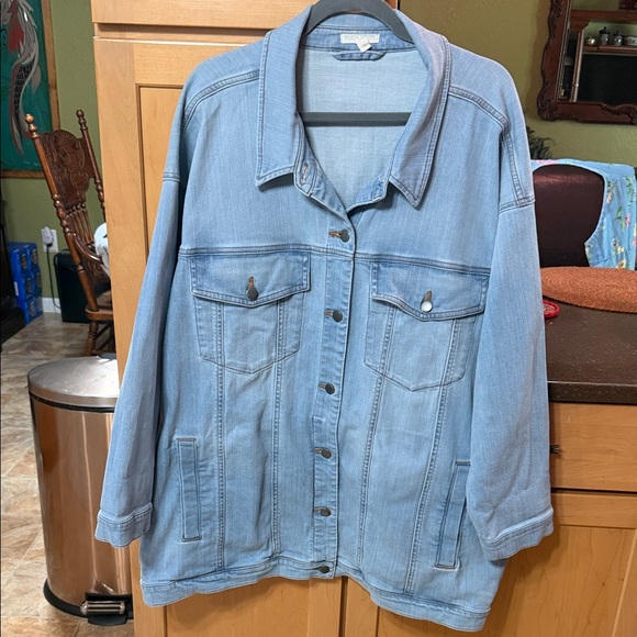 elieen fisher Jackets & Blazers - Eileen Fisher Light Blue Denim Jacket - Oversized Jean Jacket
